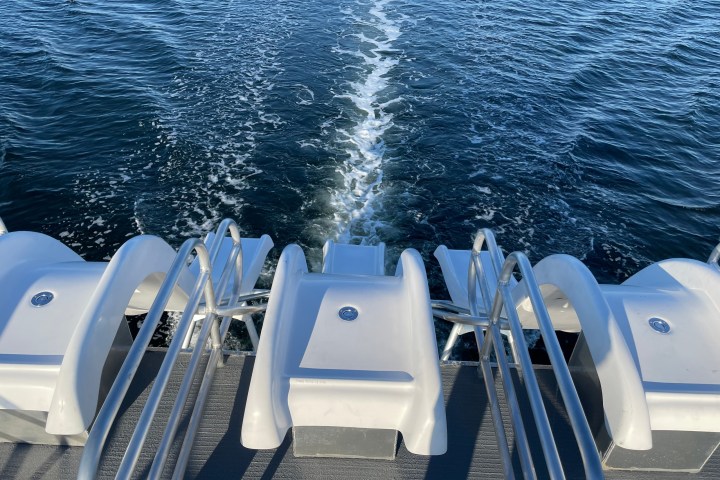 a row boat on a body of water