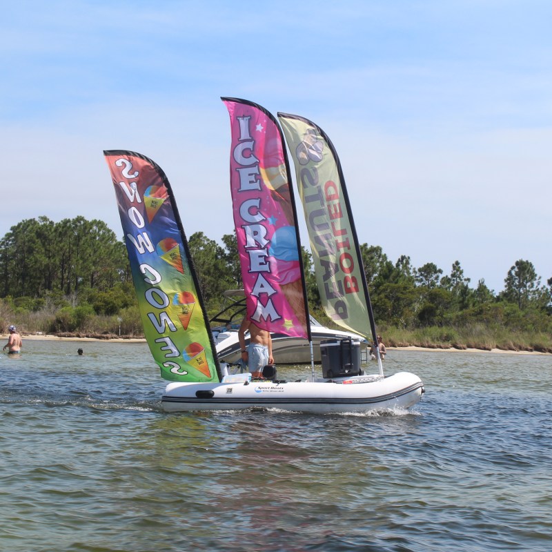a small boat in a body of water