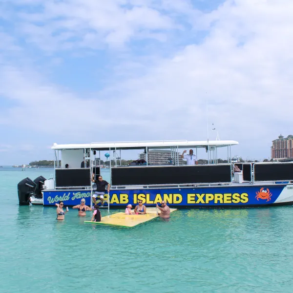 a small boat in a large body of water